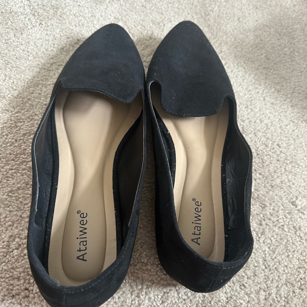 Women’s Black Flats - Size 12W